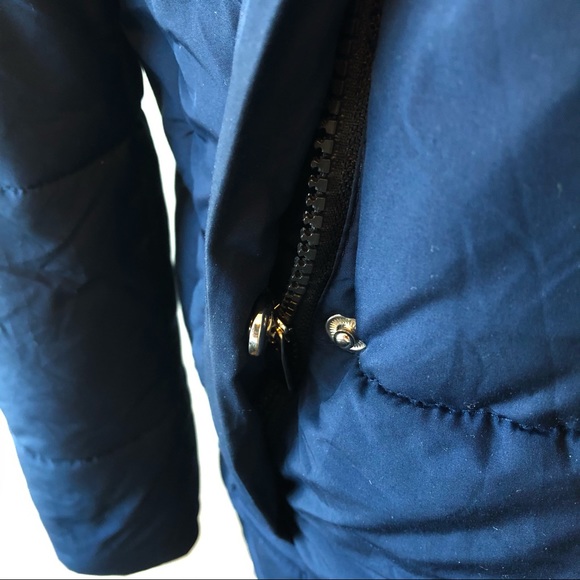 Dark blue puffer coat with hood - Picture 7 of 12